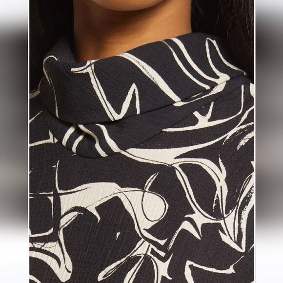 & Other Stories Abstract Print Belted Long Sleeve Midi Dress Size Small - Picture 5 of 14